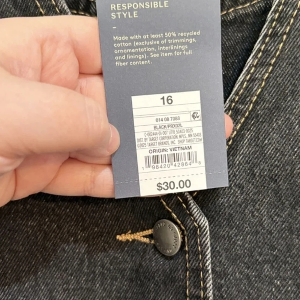 Universal Thread Charcoal Denim Vest - Picture 6 of 6